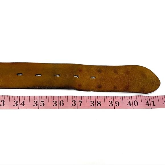 Brown Leather Wide Distressed Studded Boho Belt main image 8